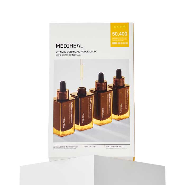 MEDIHEAL Vita Derma Ampoule Mask Niacinamide Brightening & Hydrating Sheet Mask 10pcs