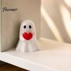 Halloween Harz Ornamente 3 Stück Mini Geister Figuren für Dekorationen, Mittelfinger und Süßigkeitentüten Füller Herz Gestufte Tabletts Tischplatten Regale