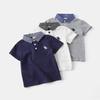 Boys Short Sleeve Shirt with Plaid Collar Summer Thin Fashion Tops for Toddler Kids Baby High End T Shirt