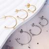 6pcs/lot 15-25mm C-shape Stainless Steel Ear Hooks with Hoop Round Earring Ear Wire For Jewelry Making DIY Earrings Accessories