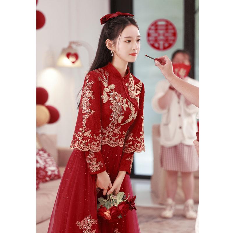 Buy Wedding Dresses Bridal Red Wedding Dress Skirt High Quality Chinese  Wedding Dress Slim and Showy Women at affordable prices  free shipping,  real reviews with photos  Joom