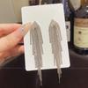 925 Sterling Silver Full Diamond Tassel Earrings – High-End European & American Style, Super Shiny, Luxurious Ear Jewelry for Women.