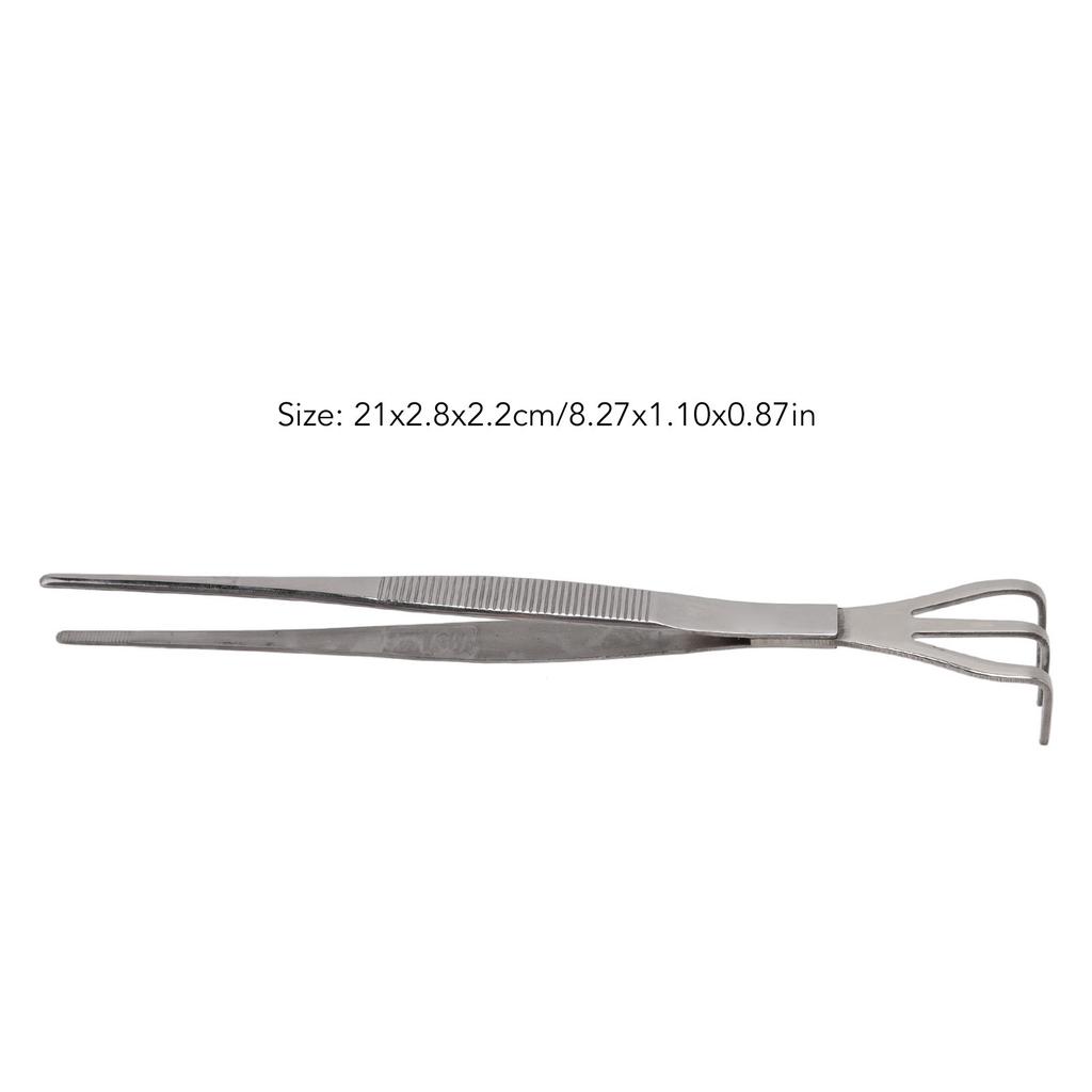 Root Rake with Tweezer 3 Prong Stainless Steel Loosen Soil Bonsai Tree Tools with Ergonomic Handle