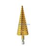 B0KB Straight Fluted Pagoda Step Drill Hexagonal Shank Reamer Bit Titaniums Coated