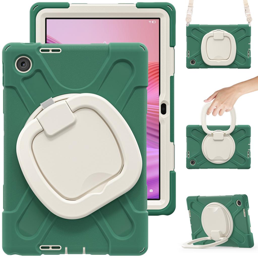 For Lenovo Tab 10.1 (2025) TB311XU2/Zhaoyang K10C Case with Shoulder Strap TPU + PC + Silicone Kickstand Tablet Cover