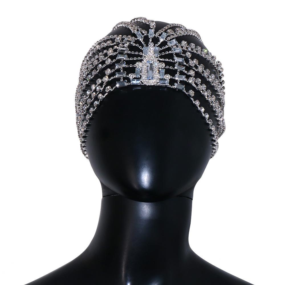Mesh Rhinestone Hair Net, Night Club Party Sexy Hair Accessories Headgear Women'S Hair Chain