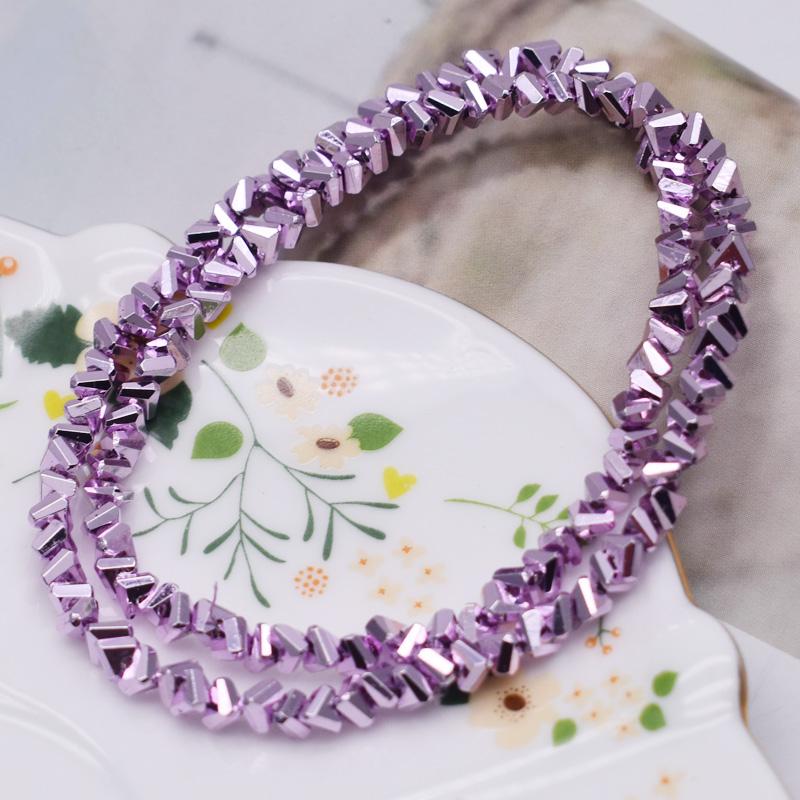 4mm 130pcs High Quality Triangle Crystal Glass Beads Shiny Color Loose Beads For Jewelry Making DIY Earring Necklace