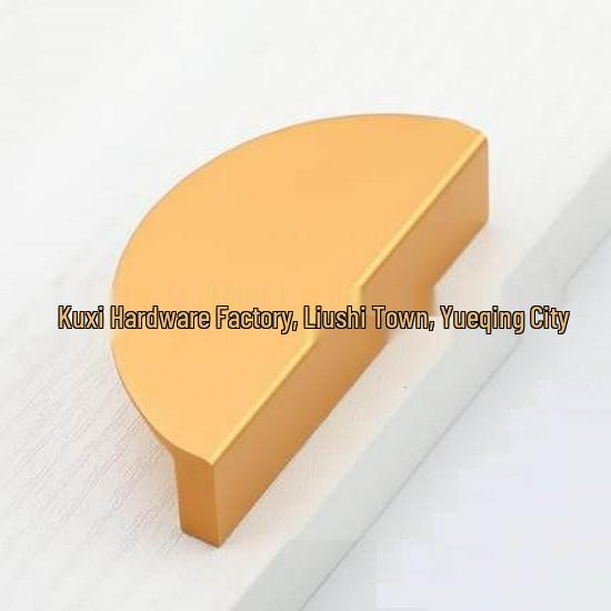 Modern Half-Round Drawer & Cabinet Door Handle - Black, Gold, Copper Finish