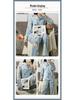 Middle-Aged Mom Long Sleeve Pajamas - Green Plant Series Cardigan, Loose Plus Size Home Set for Women, Spring/Autumn.