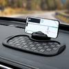 Versatile Anti-Slip Car Dashboard Mat Featuring a Rotating Phone Holder, Spacious Storage for Glasses And Keys, Heat-Resistant Silicone Material