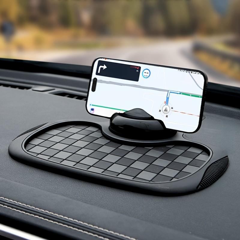 Versatile Anti-Slip Car Dashboard Mat Featuring a Rotating Phone Holder, Spacious Storage for Glasses And Keys, Heat-Resistant Silicone Material