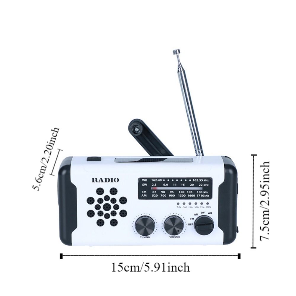 USB Charger Hand Crank Radio SOS Alarm LED Flashlight Emergency Weather Radio  Disaster Prevention