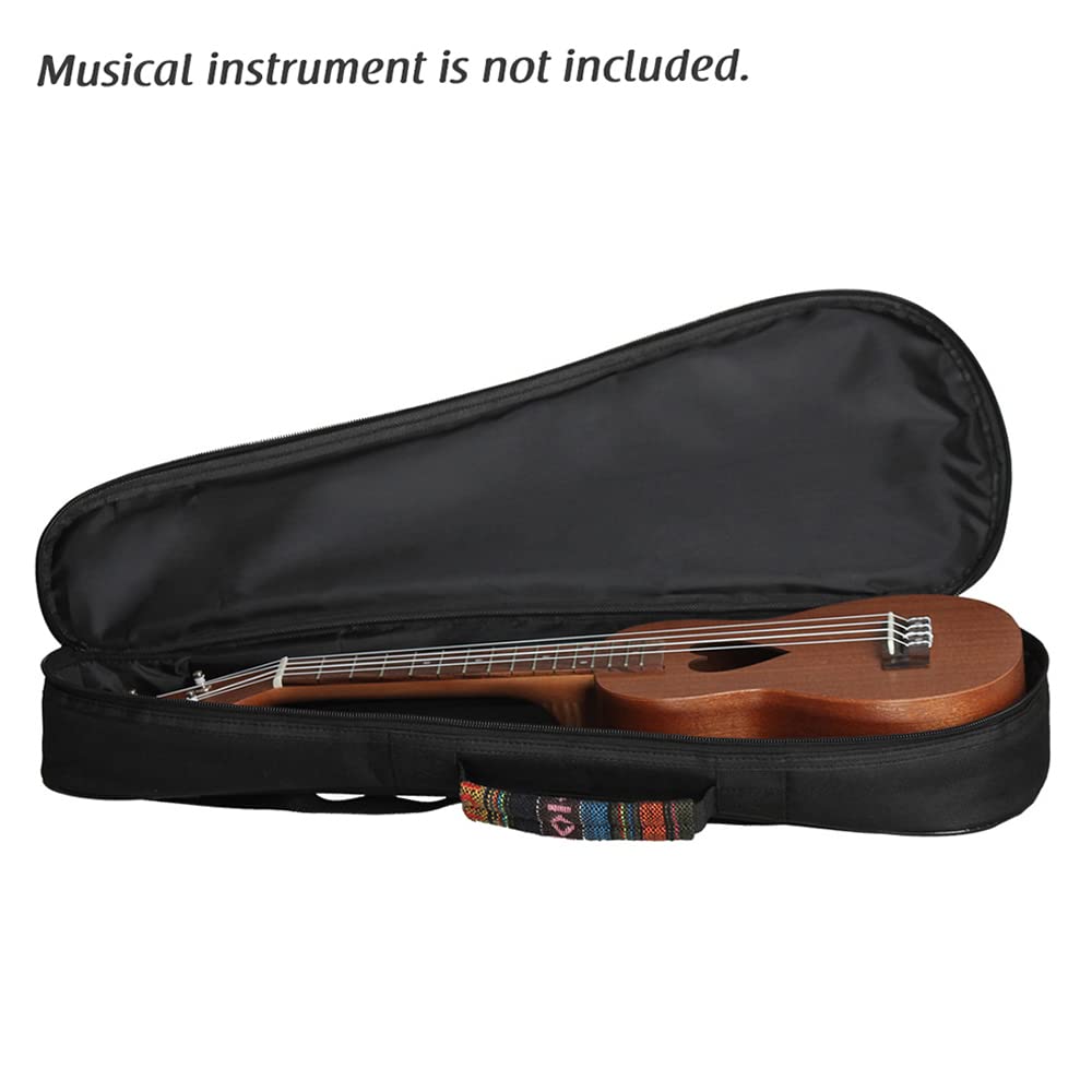 ZEYUAN Colorful 21" Soprano Ukelele Ukulele Bag Backpack Case with Adjustable Shoulder Strap and Durable Cotton Thick Padded Ethnic Style