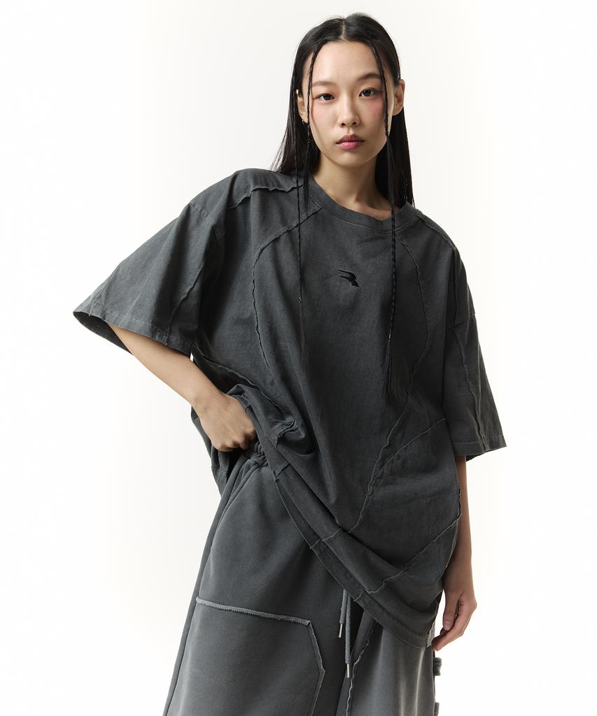 RAW LAB R Curved Pigment Short Sleeve T-Shirt (Charcoal)
