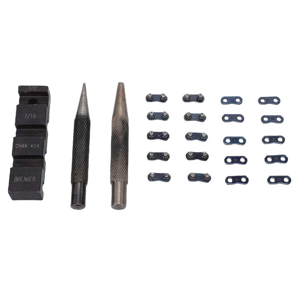 Portable Chainsaw Breaker Kit Chain Anvil and Punch Tool 10 Link Repair Preset Straps Compatible with 1 4 3 8 Inch 325