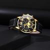 3PCS Set Men  Luxry Classic Watches Leather Watch Band Round Wrist Watch for Male Wristwatch Bracelet Necklace Man Gift