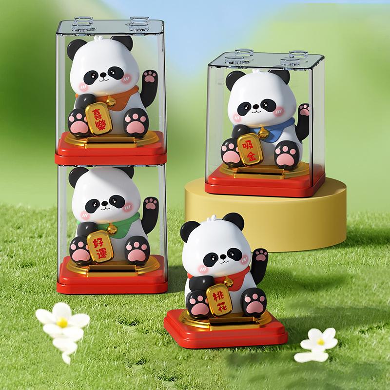 Solar Energy Panda Car Decoration Car Decoration Creative Car Decoration Fashion Creative Car Accessories Automotive Ornaments