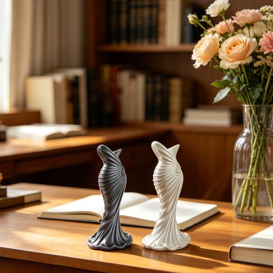 3D-gedruckte Fischschwanz-Kleid-Vase, Dekorative Plastik-Blumenvase, Blumenhalter-Behälter für Haus, Büro, Wohnzimmer, Tischmittelstück