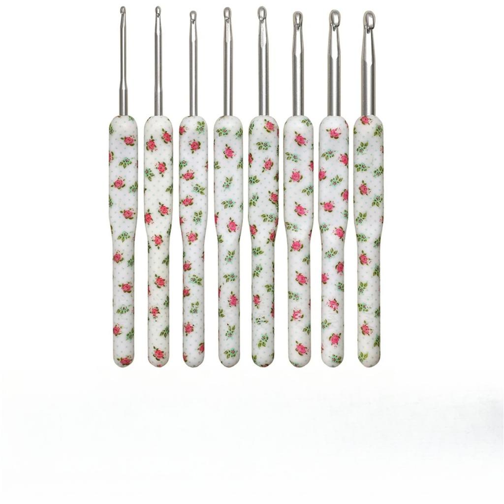 8pcs/set Sewing Crochet Hooks Ceramic Handle Alumina Crochet Hooks Knitting Needles Set Sewing Crochet for Weave Sewing Needles DIY Tool