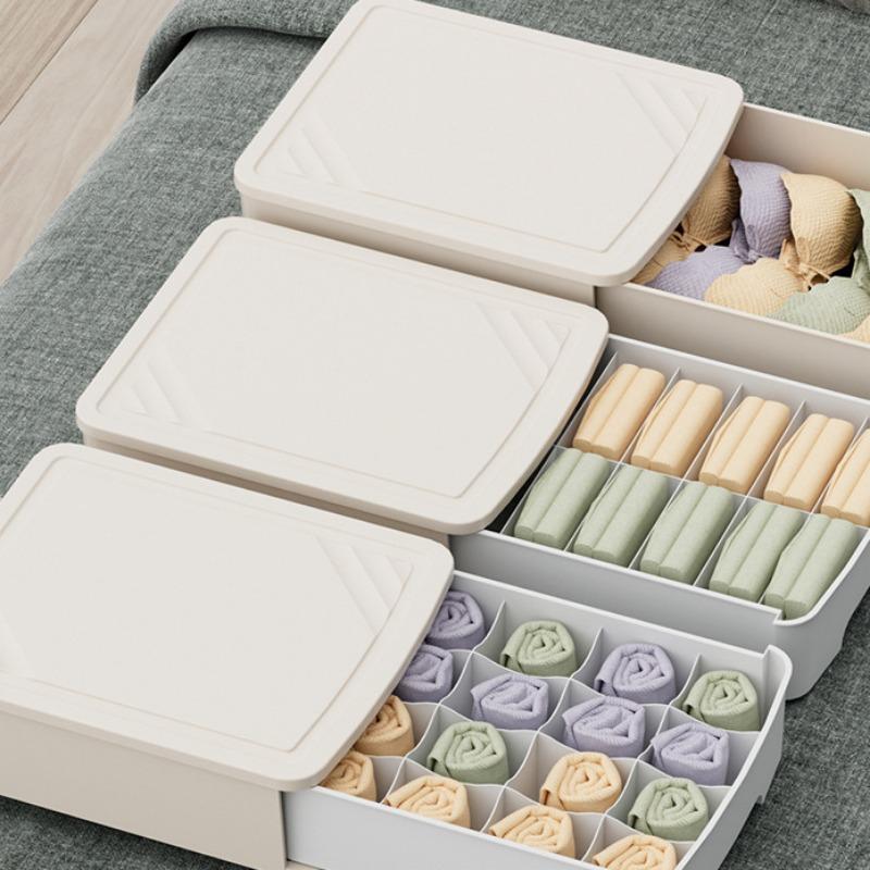 Stapelbare Unterwäsche Aufbewahrungsboxen Kleiderschrank Schubladenstil 16/12 Fächer Socken Slips Kleidung Organizer Behälter Heim Kleinkram Aufbewahrungsbox