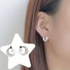 Minimalist Star Moon Earrings Fashionable Imitation Pearl Zircon Women's Earrings