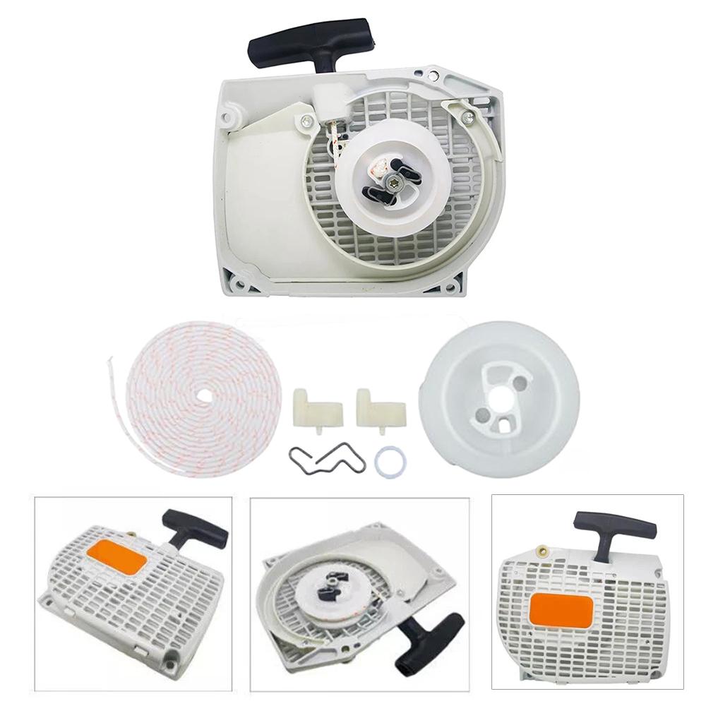 1Set MS460 Recoil Starter Assembly With Rope & Pulley Kit 1128 080 2104 1128 080 2100 Garden Tool Accessories