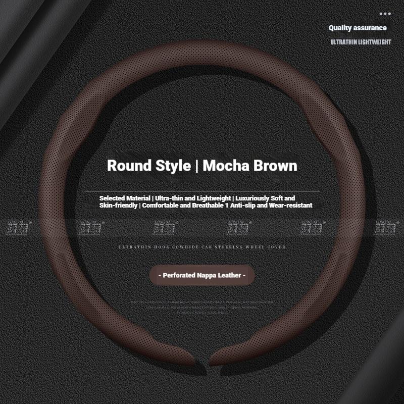 Car snap-on Leathe steering wheel cover For Mazda 3 5 6 Axela Atenza CX30 CX5 CX8 CX9 MX5 RX8 RX7 BT50 SKYACTIV Auto Accessories FF22