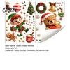 No Glue Window Decorations 2PCS Christmas Static Sticker, Cute Cartoon Elves And Bears Removable Festive Stickers Print, PVC Glass for Holiday