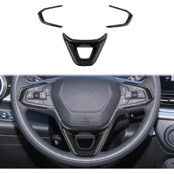 Korlot Carbon Fiber Style Interior Steering Wheel Cover Trim for Chevrolet Trailblazer 2021-2026,Trax 2024-2026