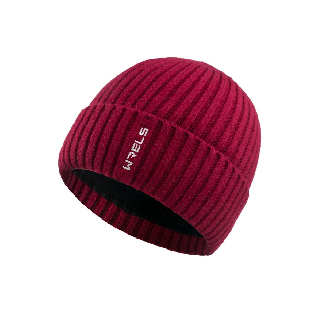 Wrels Winter Cycling Hats Thickened Knitted Beanie Caps Elastic Plus Velvet Pullover Hat Warm Windproof Running Vogue Hat