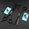 Shen Xing Zhe A-shaped Left-handed Black Hairdressing Scissors Set: Straight, Bangs, and Thinning Scissors