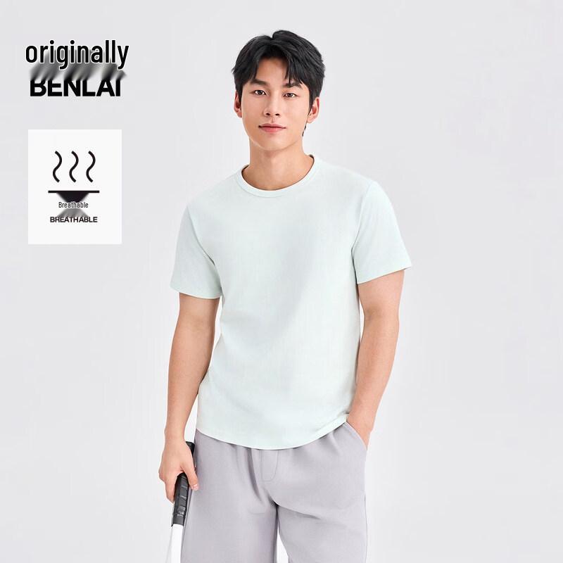 

Benlai Men s Pure Cotton Round Neck Short Sleeve T-Shirt XL