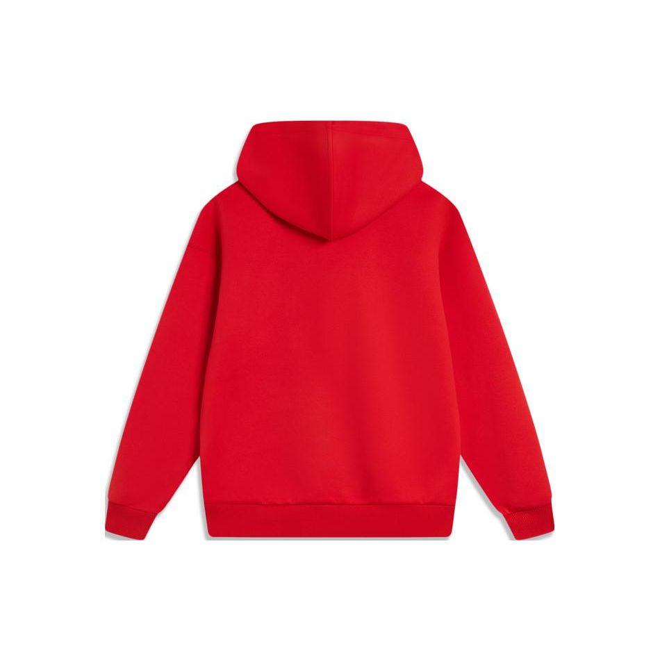 Li Ning Sports Lifestyle Series New Year Edition Zodiac Cultural Pullover Hoodie Women Sweatshirt Cinnabar-Red AWDU032-9