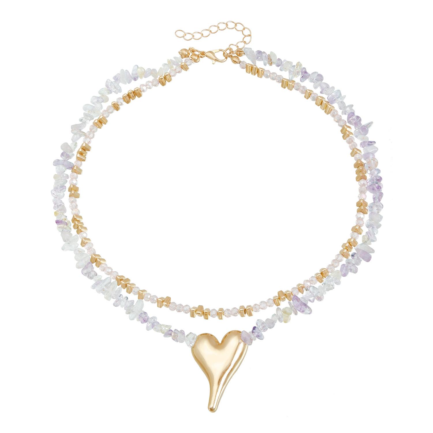 Sexy babes ins wind natural colorful stone necklace design premium necklace collarbone chain