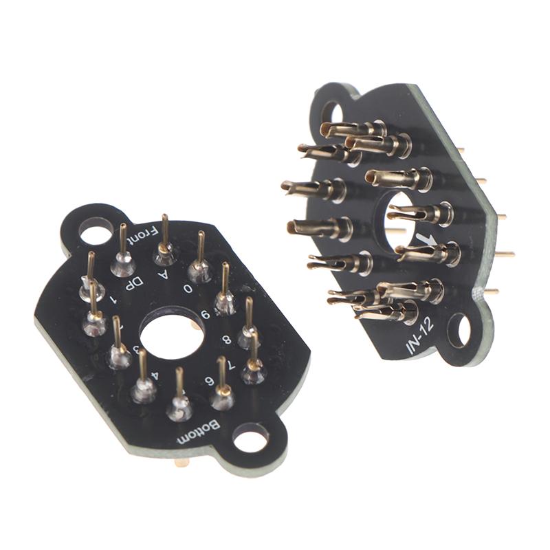 1/4Pcs 12Pin Ceramic Nixie Tube Holder Socket In-12 Glow Tube Socket Tube Holder In12