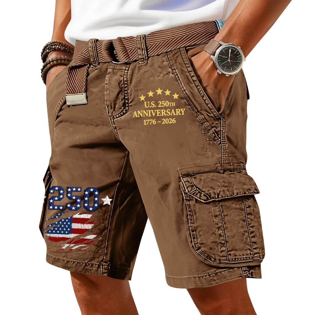 Men's Summer Printed Casual Multi-Pocket Cargo Shorts