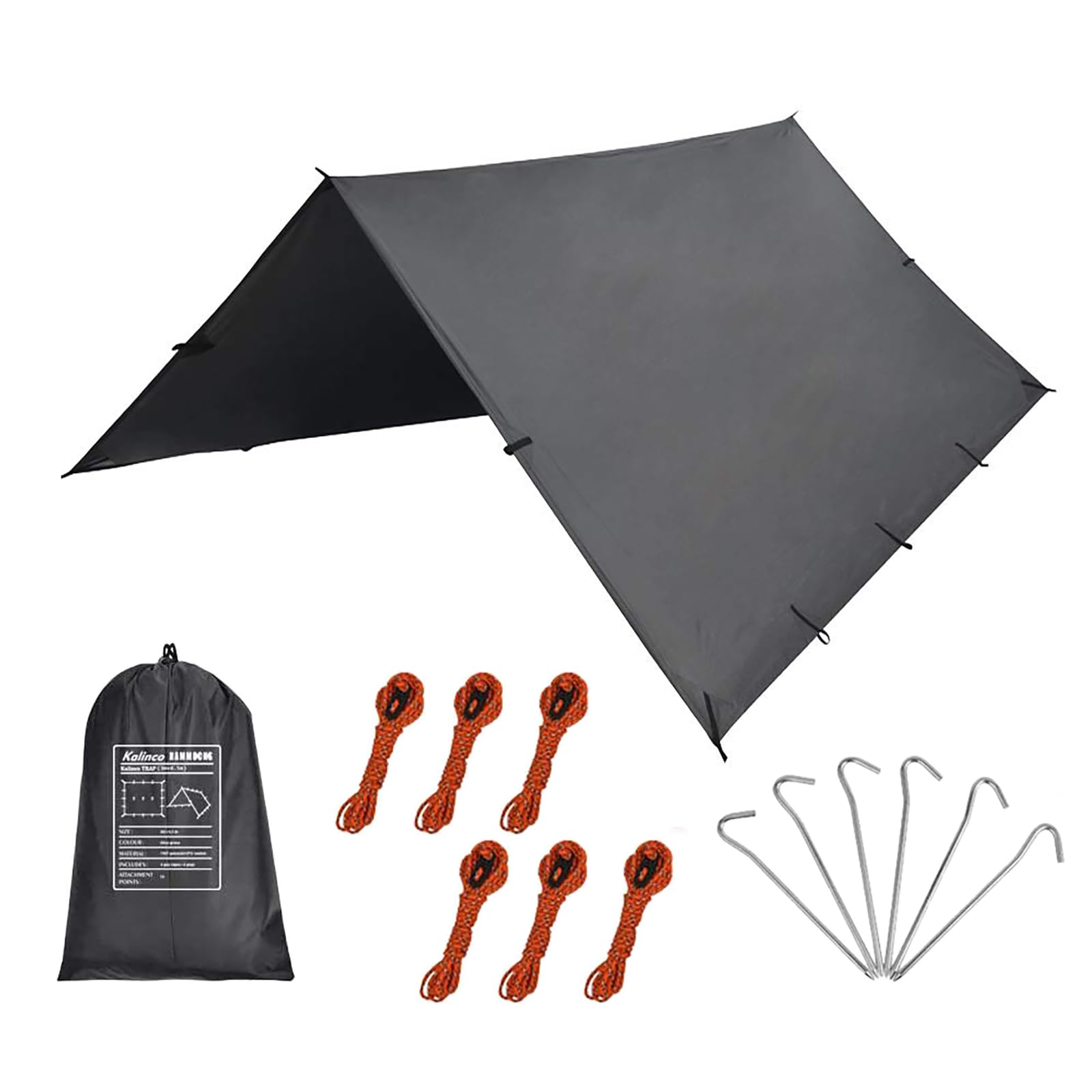 

KALINCO Waterproof Camping Sun UV with Storage Perfect for and 4x4m Tarp, Awning, Shade, Multifunctional, Lightweight, Shelter, Protection, Portable,