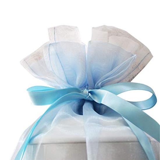 Organza Urn Cover (Blue) - 5-inch Lace Cover (2 Colors) for Keeping Ashes and Urns (Blue)