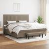 3136785 vidaXL Divan Bed with Mattress Taupe 200x200 Cm Fabric