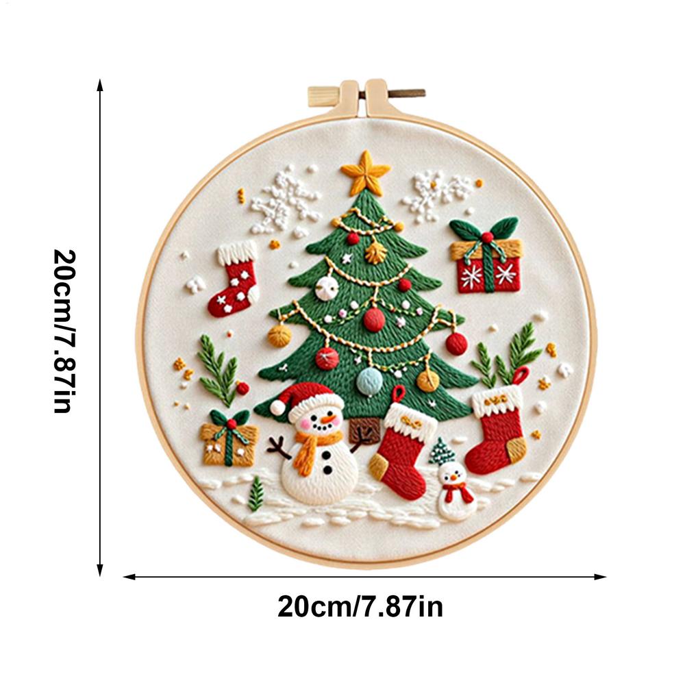 Christmas Embroidery Kit 3 Pieces Winter Holiday Handcraft Set Christmas Cross Stitching Embroidery Kit For Women Adults Mother
