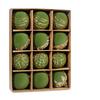Painted Plastic Christmas Tree Decorative Hanging Ornaments, 8cm 12pcs Flocked Christmas Ball Set