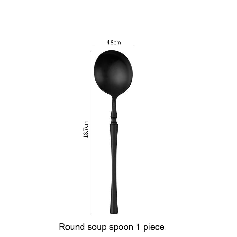 Matte Black 18/10 Stainless Steel Luxury Cutlery Tableware Knife Coffee Ice Spoon Fork Chopsticks Flatware Set Dishwasher Safe