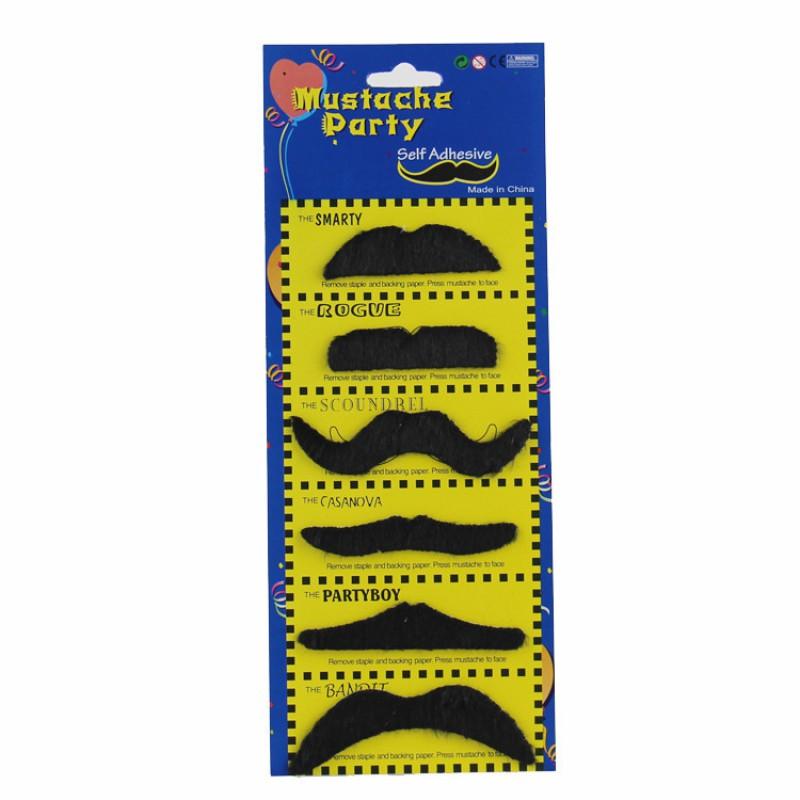 Funny Fake Mustache Set Costume Party Cosplay Halloween Facial Hair Accessories Men Women Kids