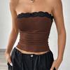 Women's New Sexy Hottie Lace Top Outside Small Vest Temperament Inside Splicing
