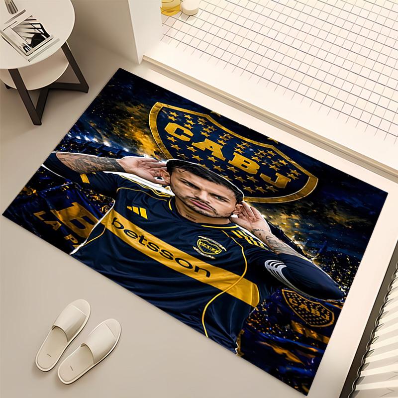 1pc Club Atlético Boca Juniors Print Area Rug - Soft, Washable Non-Slip Indoor Mat, Living Room, Home Office Decorative Rug,Office Decorative