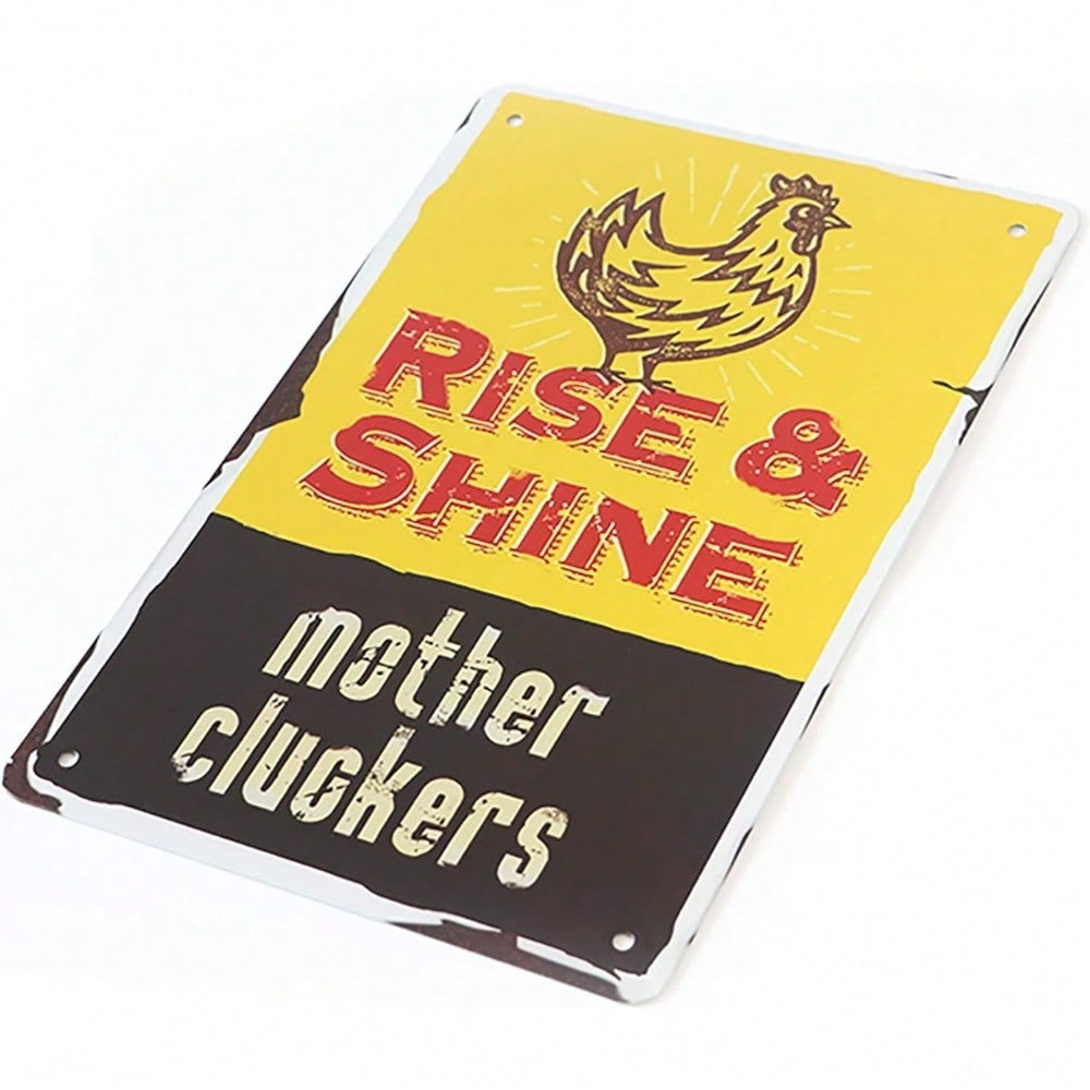 

Vintage Metal Wall Art Sign x Rustic Kitchen Decor Funny Chicken Home Tin Sign 20x30cm（7.8x11.8inch）