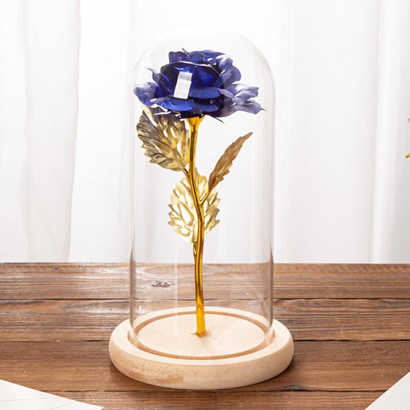Romantive Eternal Rose LED Light Rose In Glass Dome For Valentine's Day Mother's Or Christmas Day Gift