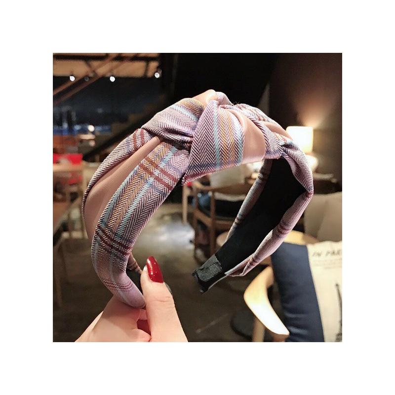 Korean Knot Headband: PU Leather Twill Hair Accessory for Face Wash