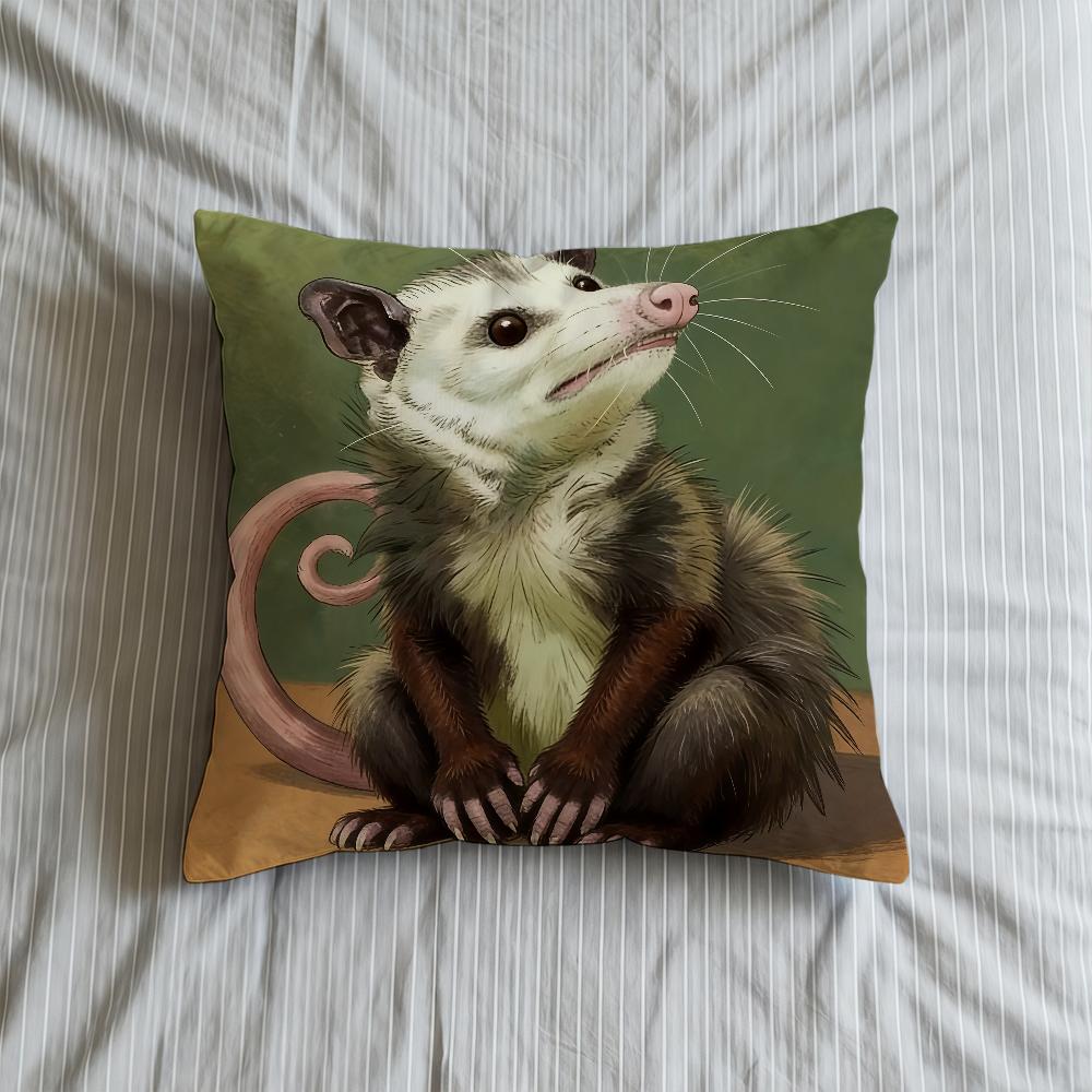 Cushion Cover Soft Case Sofa Living Room Home Modern Comfortable Office Print Decor Opossum Protective Pillow