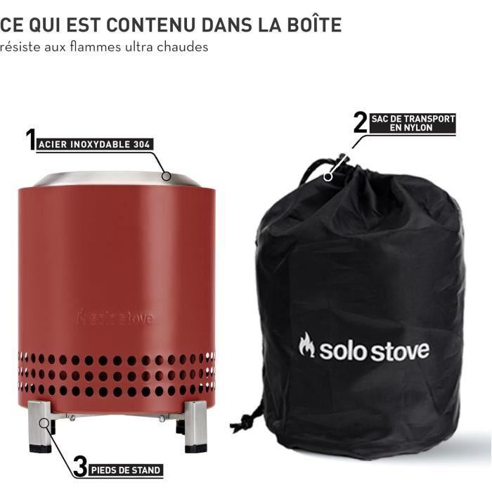 Mini Cheminée D'extérieur - Solo Stove Mesa XL - Acier Inoxydable - Faible Dégagement De Fumée - Rouge